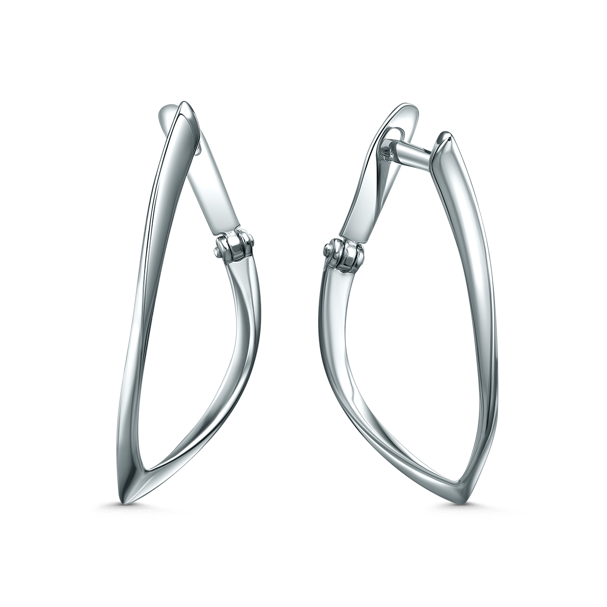 Серьги из серебра родированные