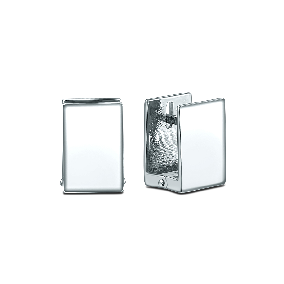 Серьги-пусеты из серебра родированные